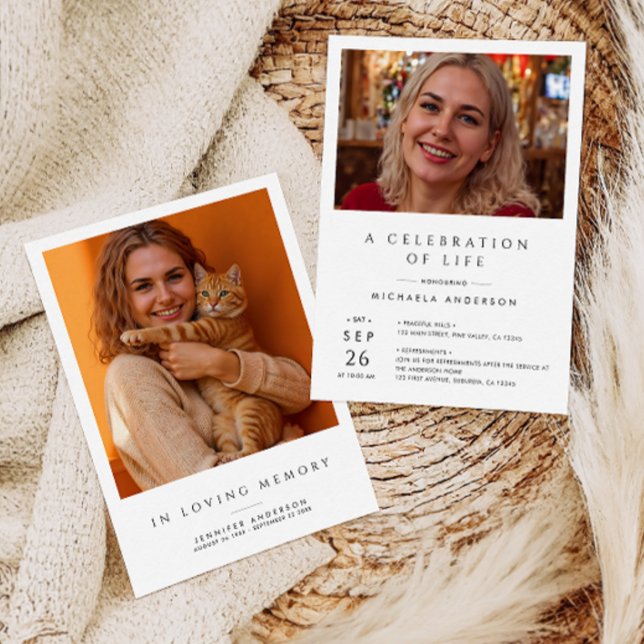 Beerdigung/Beerdigung/Gedenkfeier 2-Foto Einladung (Von Creator hochgeladen)