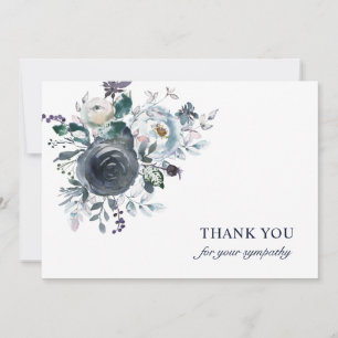 Beerdigung Beileid Danke Blue Watercolor Floral