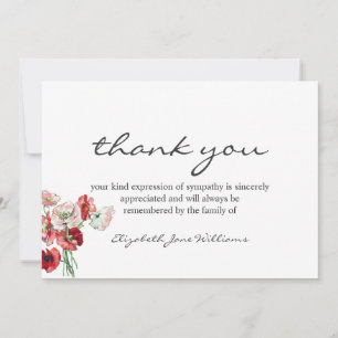 Beerdigung Bereavement Watercolor Poppies Danke