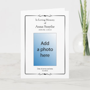 Beerdigung   Classic Order of Service Program Ankündigung