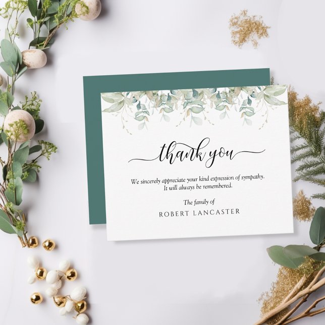 Beerdigung danke, dass Sie wissen, Airy Greenery Dankeskarte (Von Creator hochgeladen)