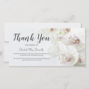 Beerdigung Danke, Hinweis Orchid Bereavement Karte
