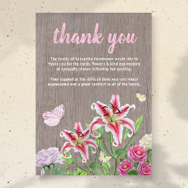 Beerdigung Danke, Hinweis | Rustikale Blume Schmet Dankeskarte