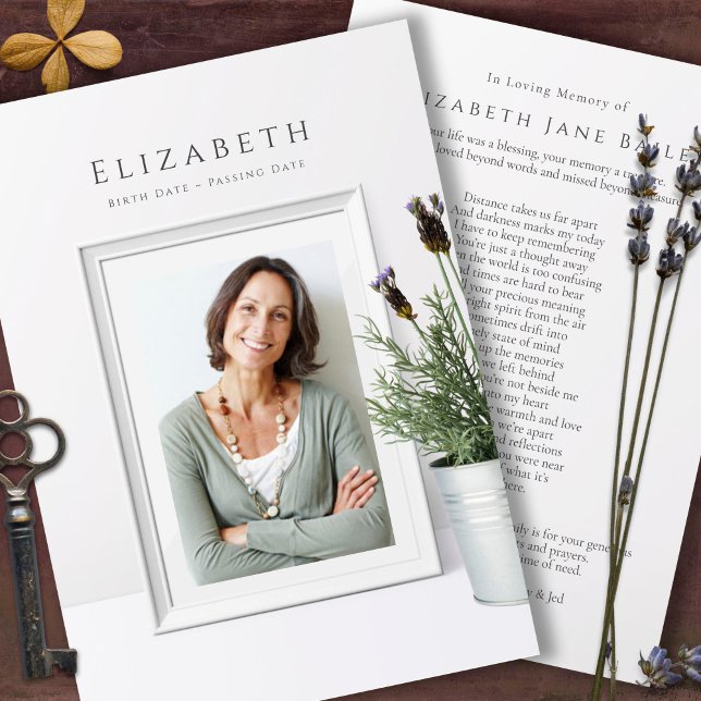 Beerdigung Dankeschön Karten | Einfach elegant (In Loving Memory, Celebration of Life, Forever In Our Hearts, Bereavement Funeral Thank You Cards)