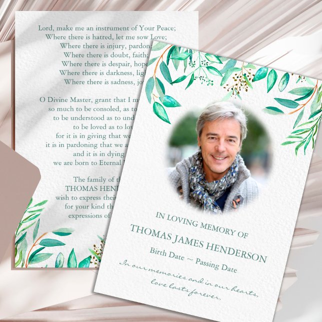 Beerdigung Dankeschön Karten | Eukalyptus 1 (Eucalyptus greenery sympathy bereavement memorial funeral thank you card)