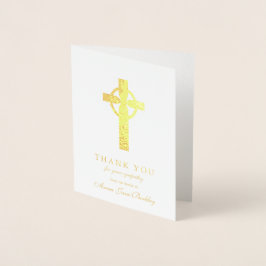 Beerdigung Dankeschön Karten | Gold Cross 1 Foil