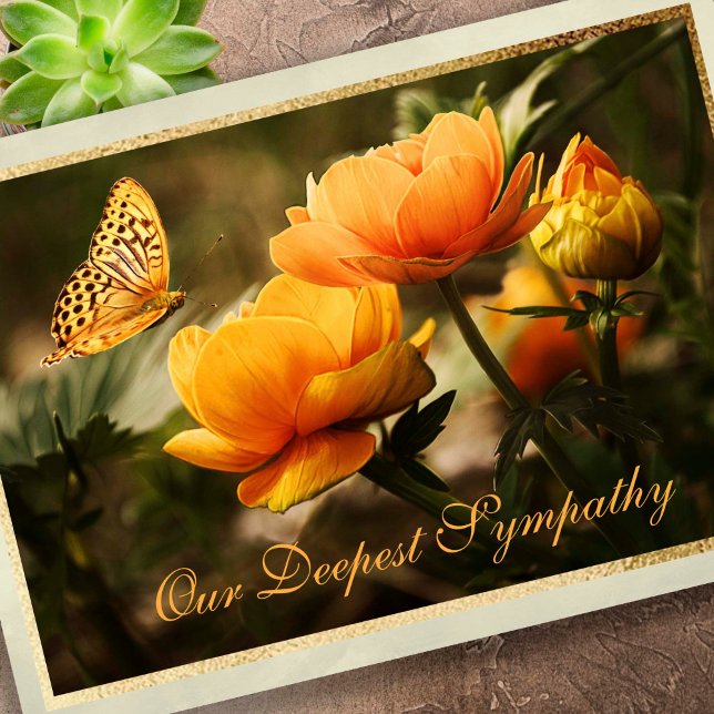 Beerdigung Dankeschön Karten | Heartfelt Butterfly (Our Deepest Sympathy, Memorial Bereavement Sympathy Card)