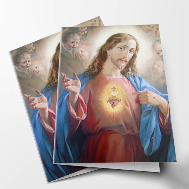 Beerdigung Dankeschön Karten | Jesus Heiliges Herz (Sacred Heart Jesus Memorial Sympathy Funeral Thank You Cards)