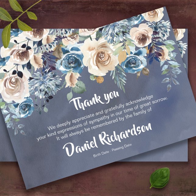 Beerdigung Dankeschön Karten | Liebe Erinnerungen (Floral bereavement sympathy memorial funeral thank you cards)