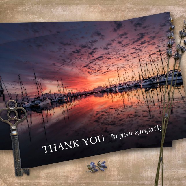 Beerdigung Dankeschön Karten | Sonnenuntergang an  (Sympathy Photo Celebration of Life, In Loving Memory, Forever in our Hearts Funeral thank you cards)