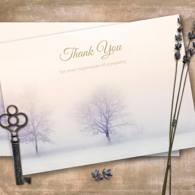 Beerdigung Dankeschön Karten | Winterlandschaft (Sympathy Photo Celebration of Life, In Loving Memory, Forever in our Hearts Funeral thank you cards)