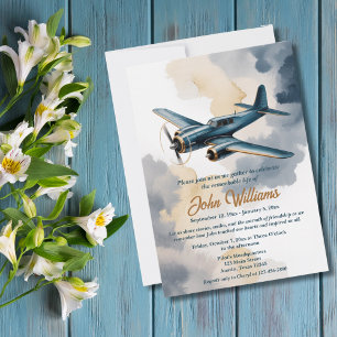 Beerdigung der Gedenkfeier für das blaue Flugzeug Einladung