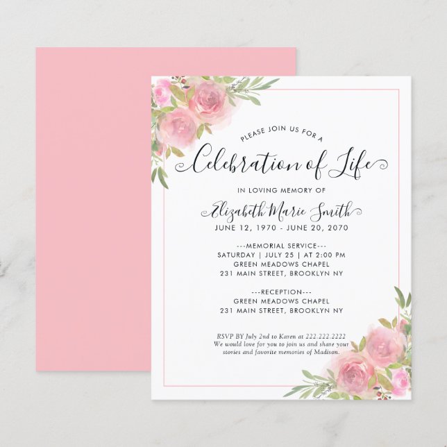 Beerdigung der Gedenkfeier zum Leben (Vorne/Hinten)