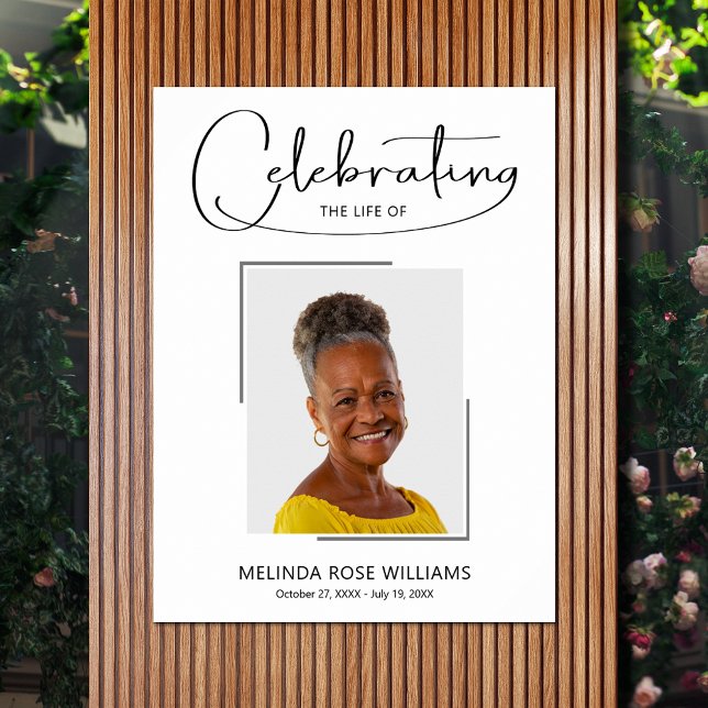 Beerdigung des Fotos Poster (Celebration of Life photo memorial funeral poster - INSTANT DOWNLOAD or PRINTED (framed, too))