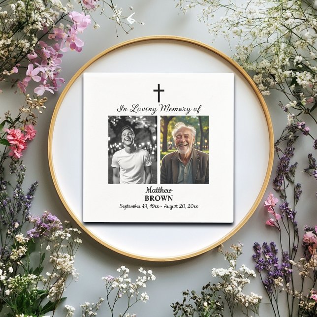 Beerdigung des Lebens 2 Fotos Beerdigung weiß Serviette (Von Creator hochgeladen)