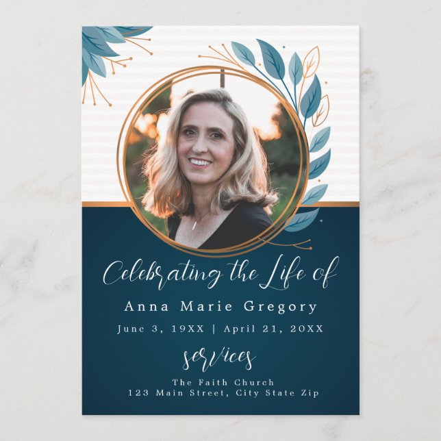 Beerdigung des Life Foto Bronze-Gedenkfeier Programm (Vorderseite)