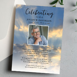 Beerdigung des Life Foto Sky Clouds Beerdigung Einladung