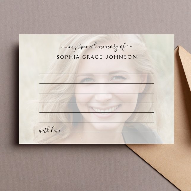 Beerdigung eines Memory-Fotos gemeinsam nutzen Dankeskarte (Share A Memory Memorial Card)