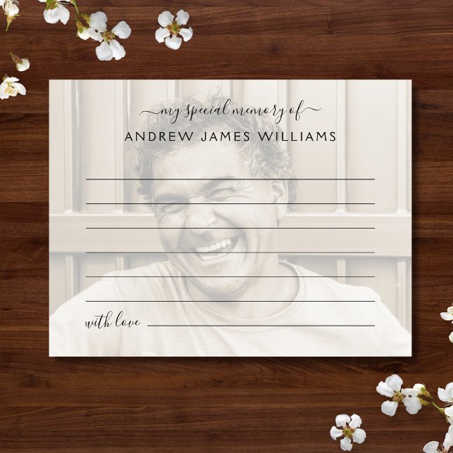 Beerdigung eines Memory-Fotos gemeinsam nutzen Postkarte (Share A Memory Photo Card)