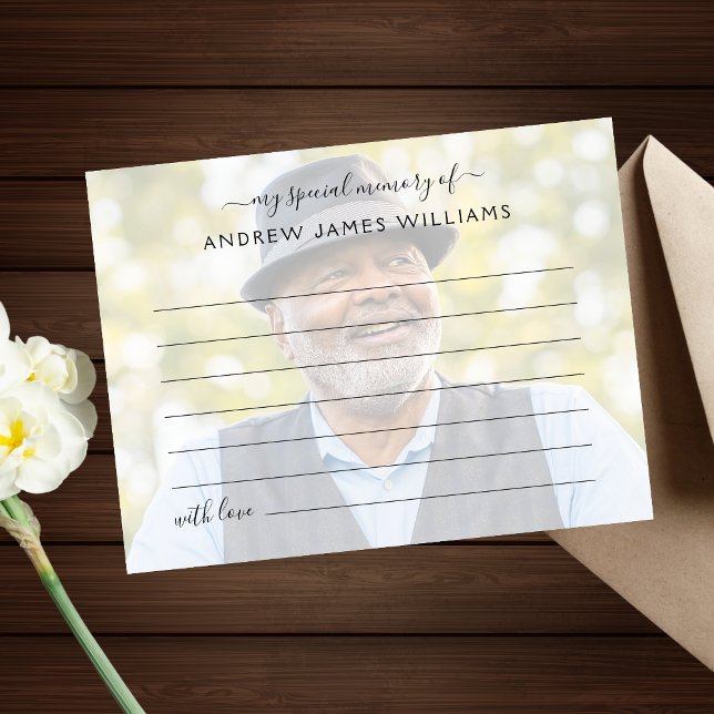 Beerdigung eines Memory-Fotos gemeinsam nutzen Postkarte (Share A Memory Photo Card)