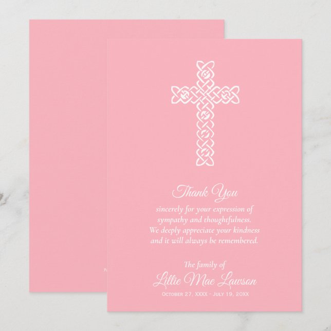 Beerdigung Feier des Lebens Rosa Danke (Vorne/Hinten)