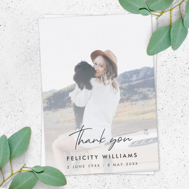 Beerdigung | Feiern zum Beileid des Lebens Dankeskarte (Von Creator hochgeladen)