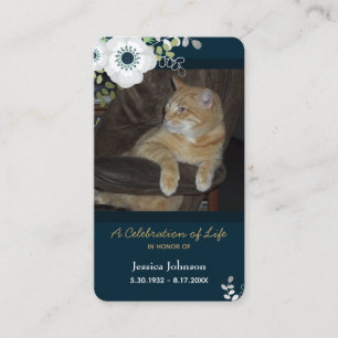 Beerdigung floraler Pray Card mit 1 Foto Option Visitenkarte