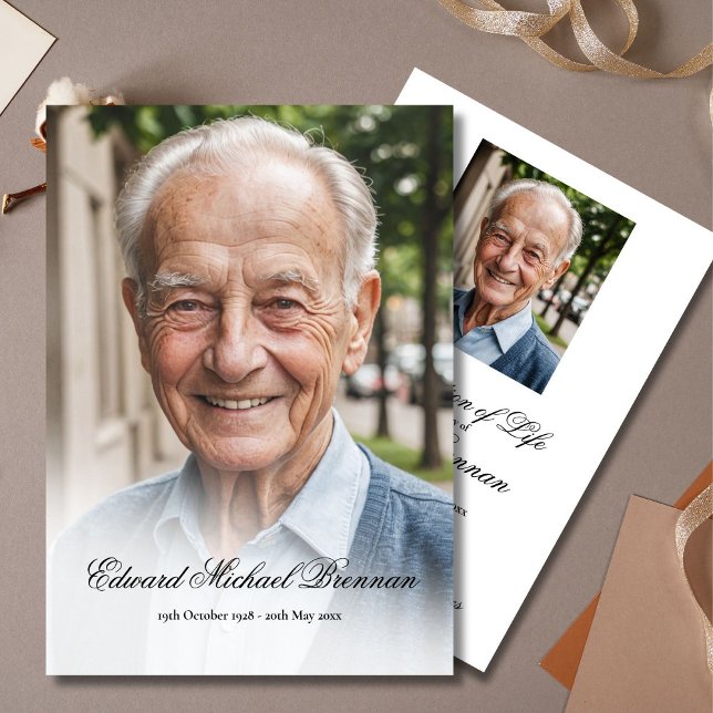 Beerdigung Foto 2 Elegante Einladung (Von Creator hochgeladen)