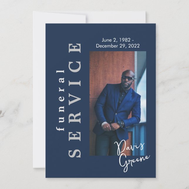 Beerdigung-Foto-Beerdigungsprogramm der Marine Einladung (Vorderseite)