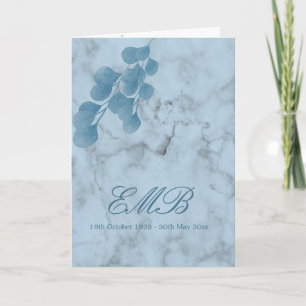 Beerdigung Foto Blaue Eukalyptusfeier Einladung