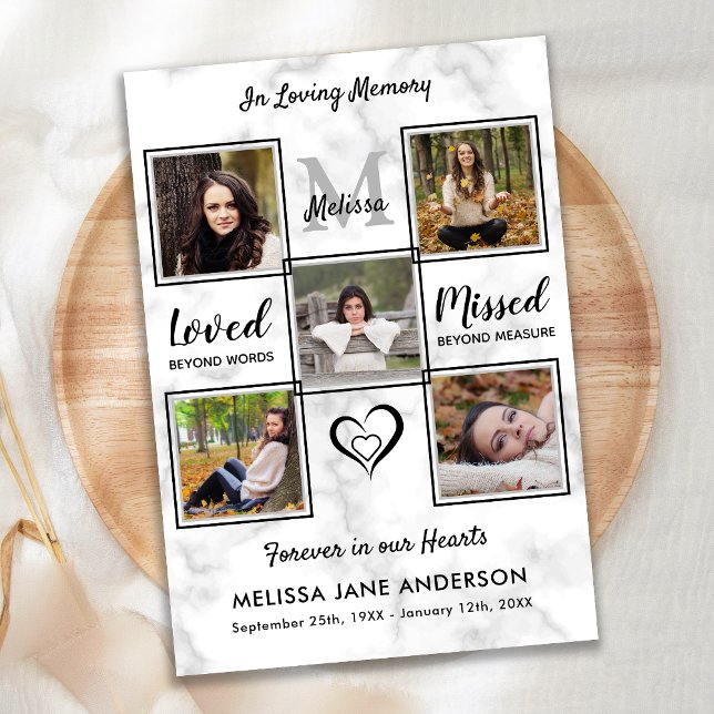 Beerdigung Foto Collag Gedenkfeier zum Leben Einladung (Von Creator hochgeladen)