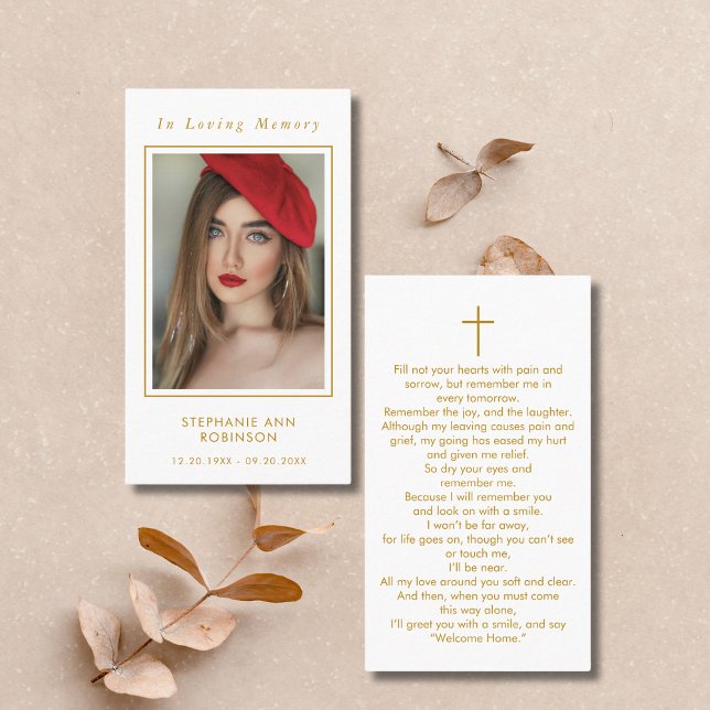 Beerdigung Foto Gedenkstätte Gold-Kreuz-Gebetskart Visitenkarte (Von Creator hochgeladen)