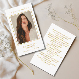 Beerdigung Foto Memorial Gold Script Gebetskarte Visitenkarte