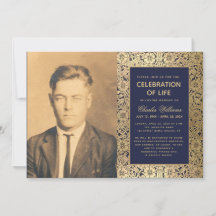 Beerdigung Foto Navy Gold Elegantes Leben