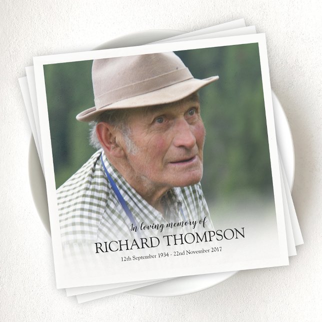 Beerdigung-Foto | Personalisierte Gedenkstätte Serviette (Von Creator hochgeladen)