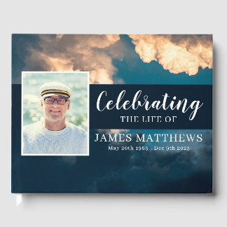 Beerdigung Gästebuch mit Atemberaubendem Blue Sky