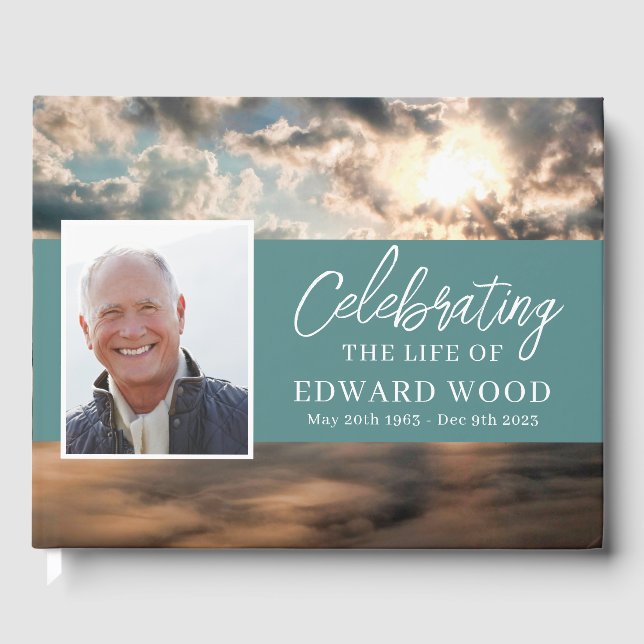 Beerdigung Gästebuch mit Top-Foto (Vorderseite)