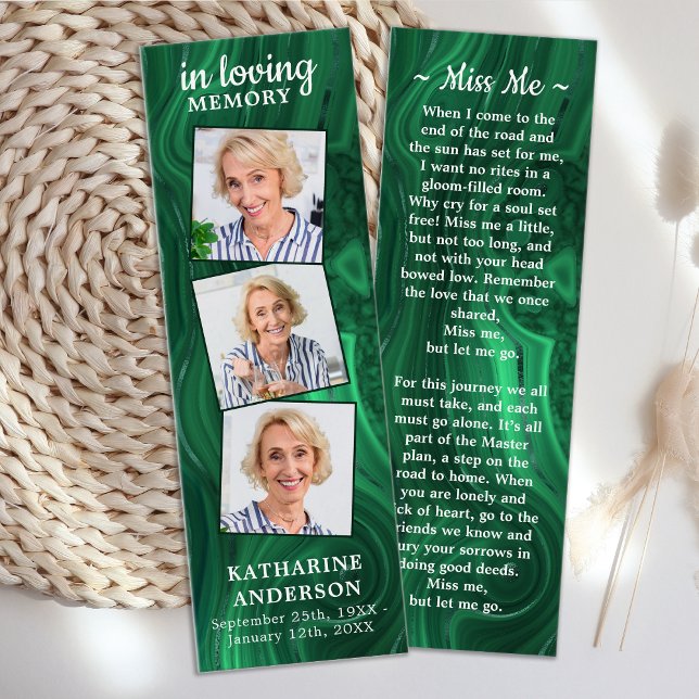 Beerdigung Gebet Lesezeichen 3 Foto Grüne Marmor (Von Creator hochgeladen)