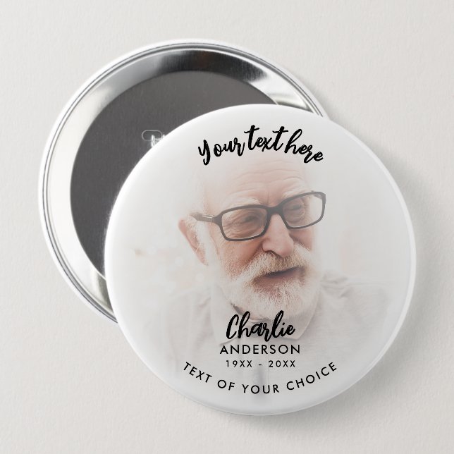 Beerdigung/Gedenkfeier Modernes Foto für benutzerd Button (Vorne & Hinten)