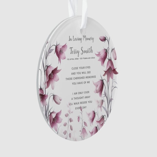 Beerdigung/Gedenkfeier Ornament (Vorderseite)