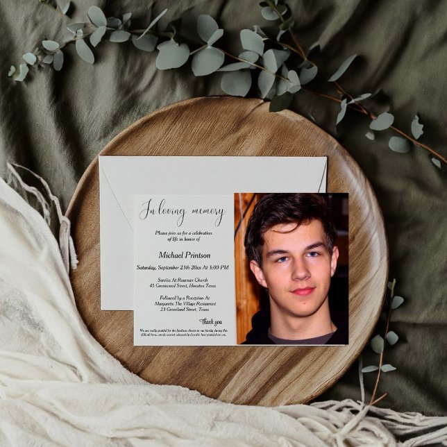 Beerdigung, Gedenkgottesdienst, Begehung des Leben Einladung (Von Creator hochgeladen)