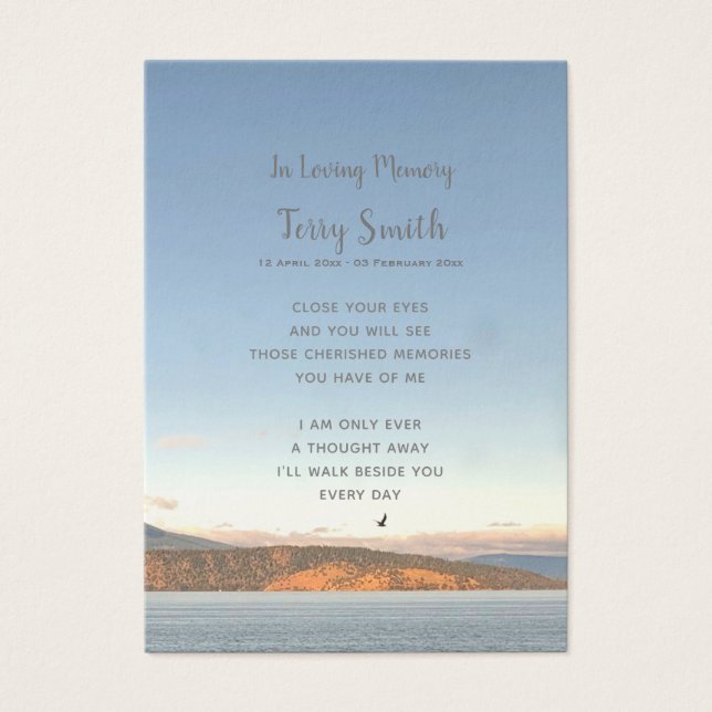 Beerdigung / Gedenkkarte (Vorderseite)