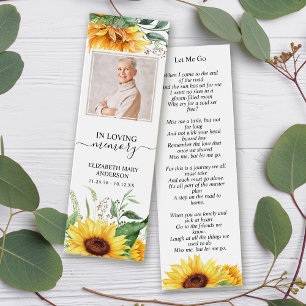 Beerdigung Gedenkstätte Sonnenblumen Mini-Lesezeic