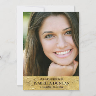 Beerdigung Gold In Love Memory Foto