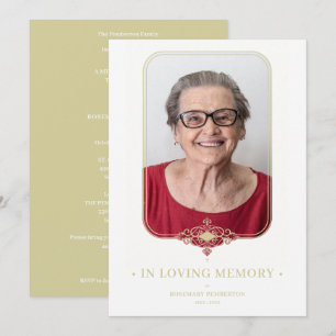 Beerdigung Golden Effect Ornamental Lace Effect Fo Einladung