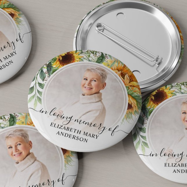 Beerdigung im Foto Sonnenblumen Button (Von Creator hochgeladen)