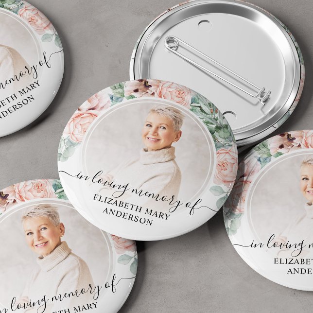 Beerdigung im liebenden Gedächtnis Rosa Foto Button (Von Creator hochgeladen)