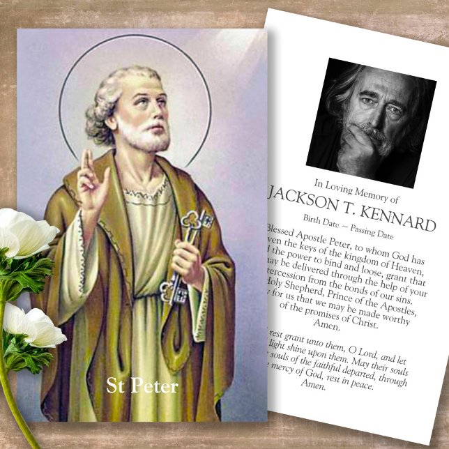 Beerdigung Katholische St. Peter Gebet Sympathieka Visitenkarte (catholic, religious, celebration of life, in loving memory of, prayer cards for bereavement)