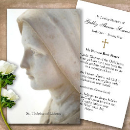 Beerdigung Katholische St. Thérèse Gebet Sympathy Visitenkarte