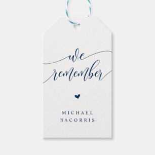 Beerdigung, Kerze, Moderne Kalligraphie, Navy Blue Geschenkanhänger